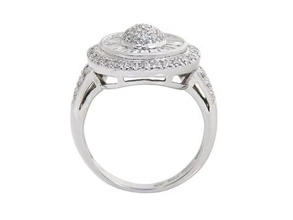18ct W G Diamond Cluster Ring 1.20ct