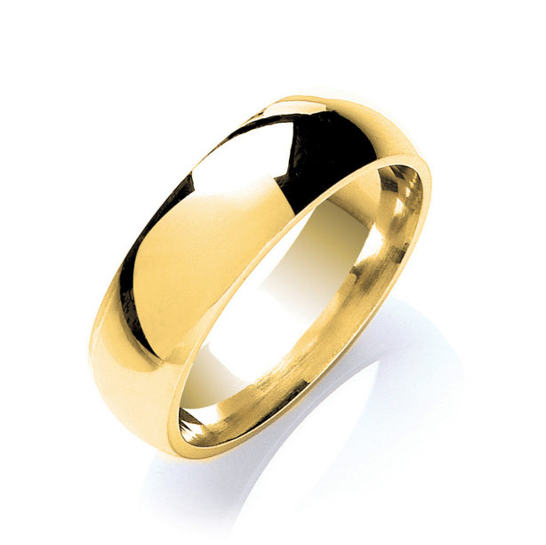 7mm Court Shape Wedding Band 18ct