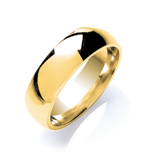7mm Court Shape Wedding Band 18ct