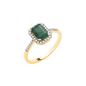 18ct Y G Diamond & Emerald Ring